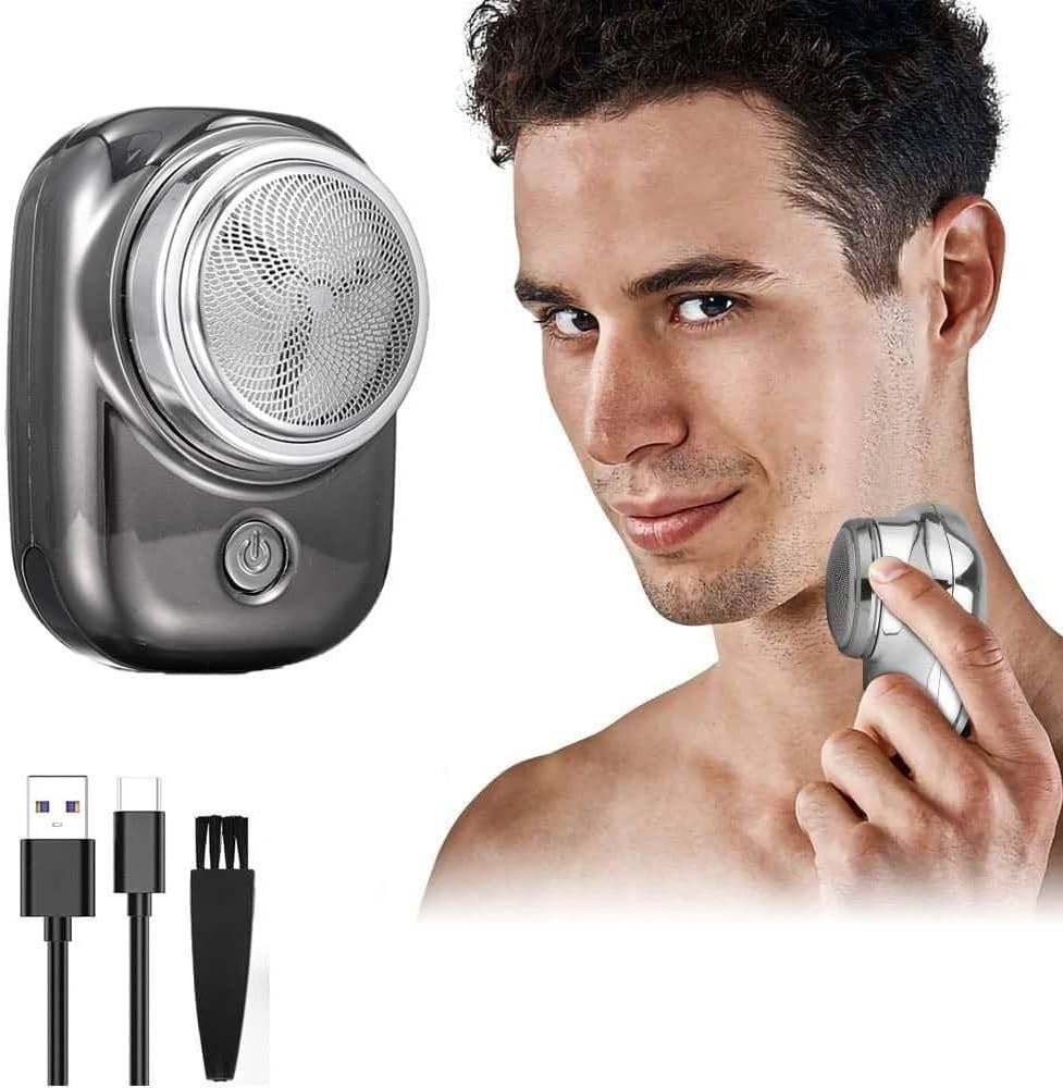 Mini Electric Razor for Men | Portable USB Rechargeable Shaver | Compact Travel Beard Trimmer with One-Touch Use